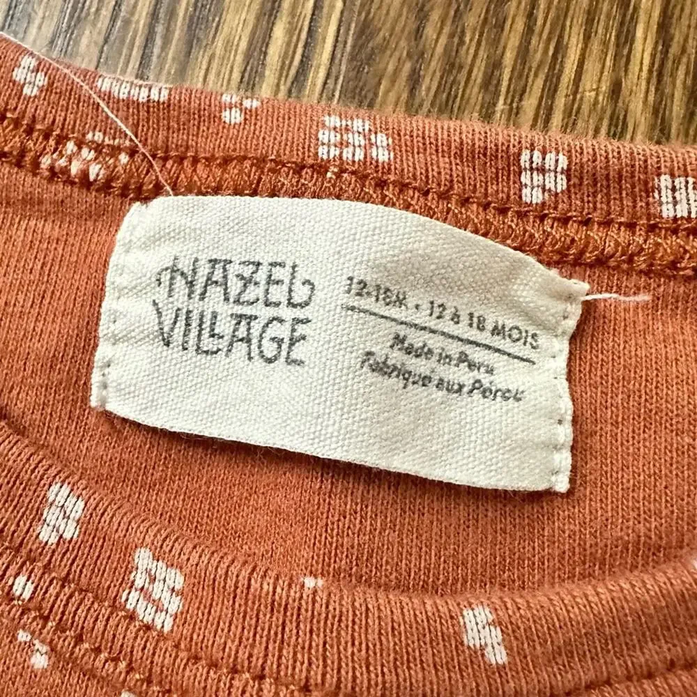 Hazel Village organic cotton long sleeve tee, size 12-18M